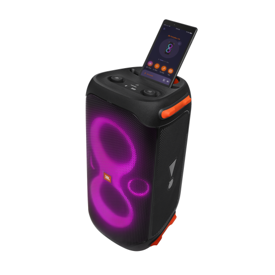 JBL Partybox 110 - Black - Portable party speaker with 160W powerful sound, built-in lights and splashproof design. - Detailshot 2