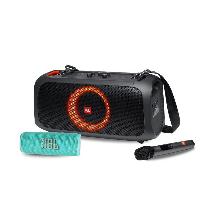 ¡COMBO ESPECIAL! Parlante de Fiesta Partybox On-The-Go + Parlante Bluetooth Flip 6 Teal