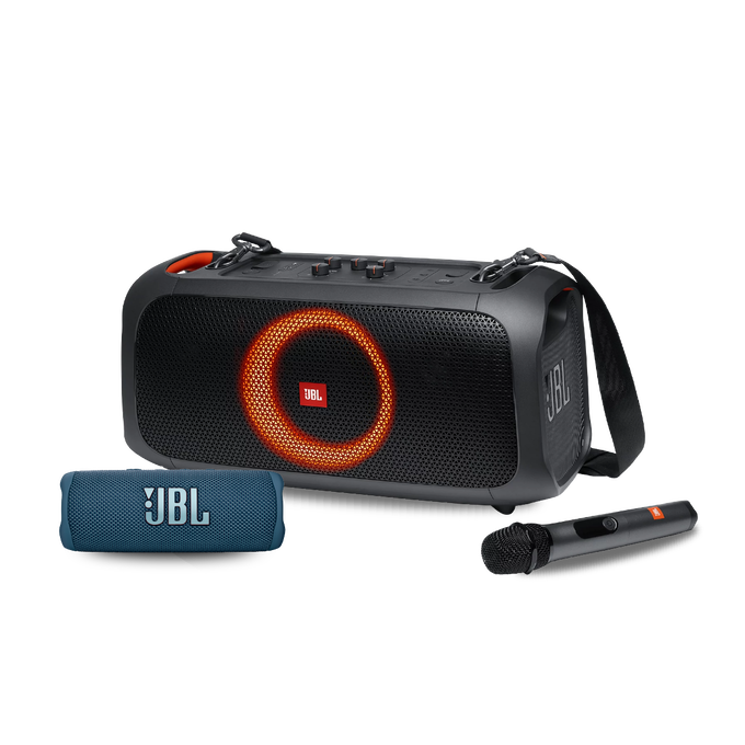 ¡COMBO ESPECIAL! Parlante de Fiesta Partybox On-The-Go + Parlante Bluetooth Flip 6 Azul