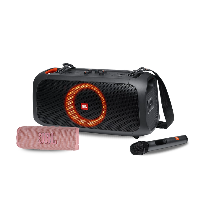 ¡COMBO ESPECIAL! Parlante de Fiesta Partybox On-The-Go + Parlante Bluetooth Flip 6 Rosado