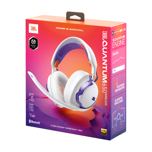 JBL Quantum 650 - White - Wireless multiplatform gaming headset - Detailshot 15 image number null