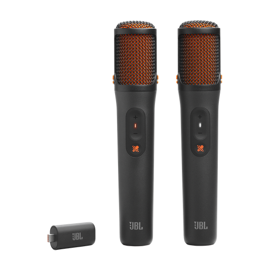 JBL EasySing Mics - Black - Two wireless AI-powered microphones with real-time vocal removal - Hero image number null