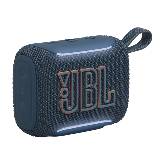 JBL Go 5 - Blue - Ultra-portable waterproof and drop-proof speaker with JBL legendary sound and ambient edge lighting - Hero image number null
