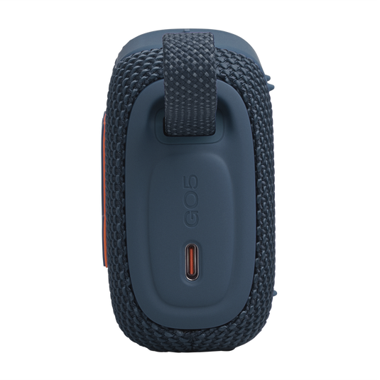 JBL Go 5 - Blue - Ultra-portable waterproof and drop-proof speaker with JBL legendary sound and ambient edge lighting - Left image number null