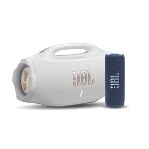 Image of Combo JBL Parlante Boombox 4 Blanco + Parlante Flip 7 Azul