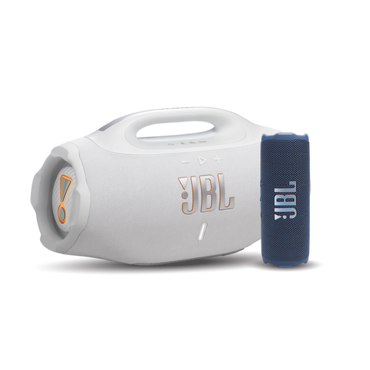 Combo JBL Parlante Boombox 4 Blanco + Parlante Flip 7 Azul image number null