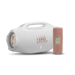 Image of Combo JBL Parlante Boombox 4 Blanco + Parlante Flip 7 Rosado