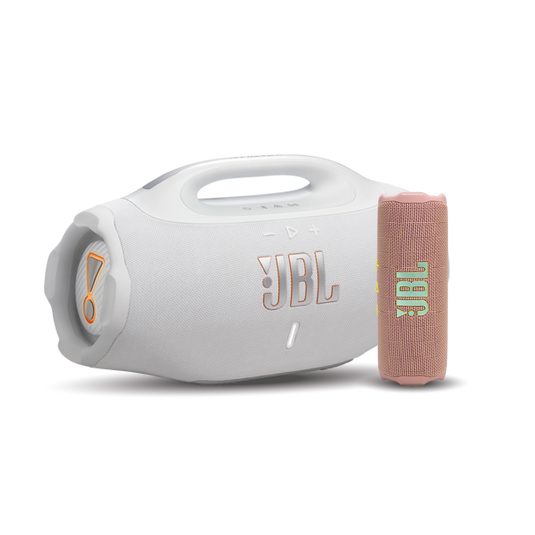 Combo JBL Parlante Boombox 4 Blanco + Parlante Flip 7 Rosado image number null