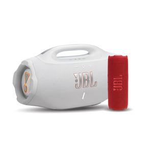 Image of Combo JBL Parlante Boombox 4 Blanco + Parlante Flip 7 Rojo