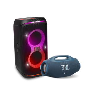 Image of Combo JBL Parlante Boombox 4 Azul + Parlante Partybox Club 120 Negro